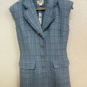 Maeve Blue Tweed Vest Dress NWT 2